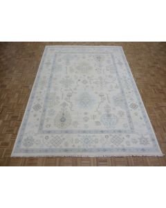 9 x 12'2 Hand Knotted Ivory Modern Oushak Oriental Rug G15441