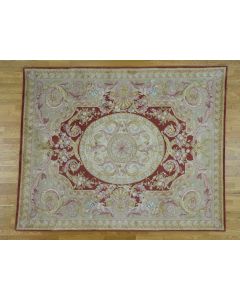8'9"x11'9" Savonnerie Hand-Knotted Thick And Plush Napoleon III Rug G36906