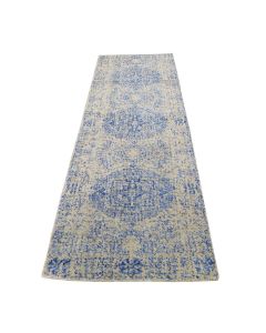 2'5"x8' Wool And Silk Mamluk Design Hand Loomed Runner Oriental Rug G49113