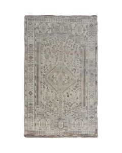 5'8"x8'6" Washed Out Vintage And Worn Down PureWool Hand Knotted Fine Rug G57231