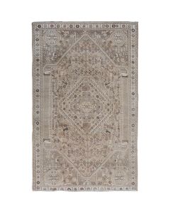 6'3"x9'4" Distressed Colors Vintage and Worn Down Wool Hand Knotted Rug G57258