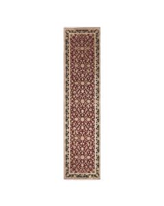 2'10"x12'3 Red Silk Wool Hand Knotted Rajasthan Design Plush Runner Rug G75397