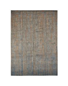 8'10"x12'2" Blue Vertical Ombre Design Silk with Wool Hand Knotted Rug G78142