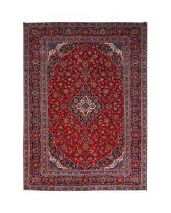 10'x13'1" Currant Red Wool Old Zoroastrian Kishoon Hand Knotted Rug G86430