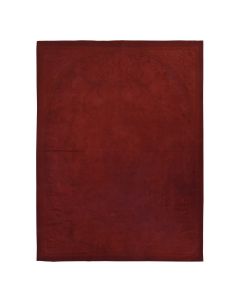 7'8"x10'3" Chili Red Hand Woven Pure Wool Overdyed Aubusson Oriental Rug G87892