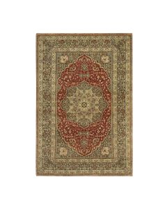 6'2"x9'1" Caliente Red Antiqued Haji Jalili Design Wool Hand Knotted Rug G90630